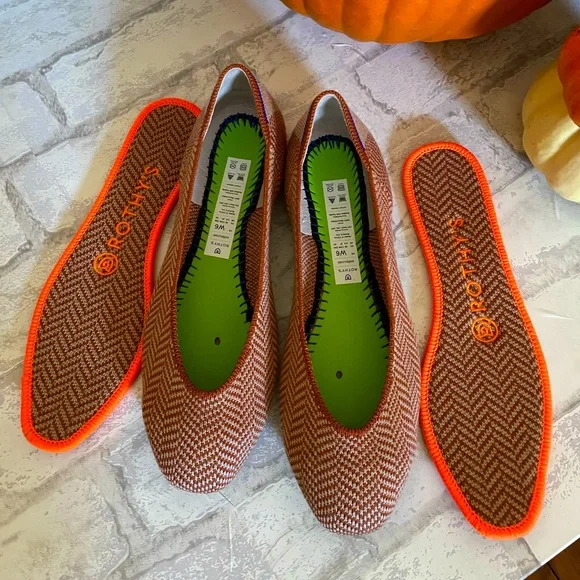 NWT Rothy’s Retired Merino Wool Camel Herringbone Square-Toe Size 6 EU 36 - Picture 5 of 5